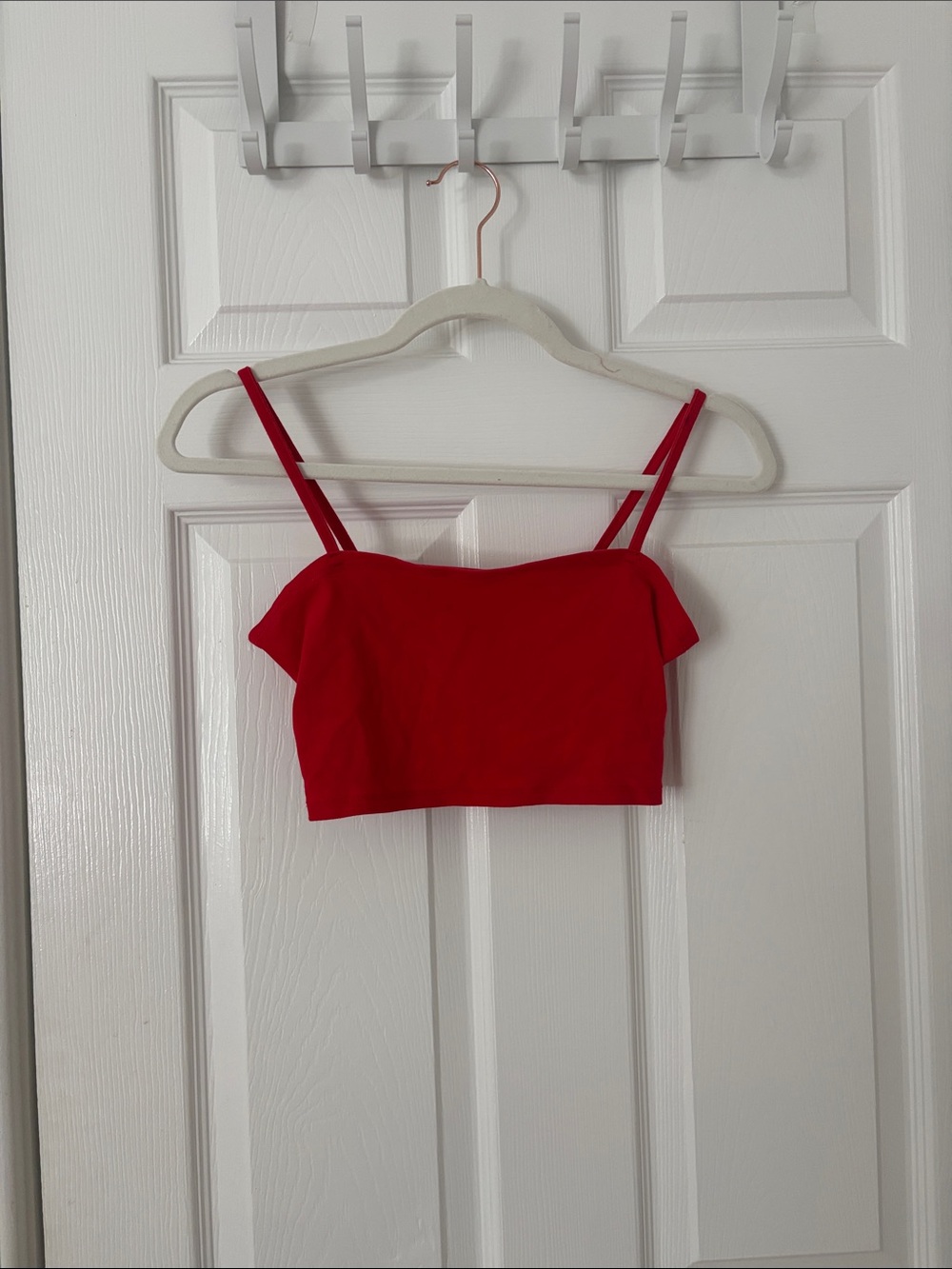 Amazon Red Double-Strap Crop Top